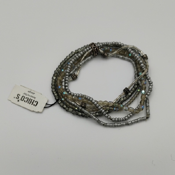 Chico's Jewelry - Chico's Multi-Strand Gray Beaded Bracelet